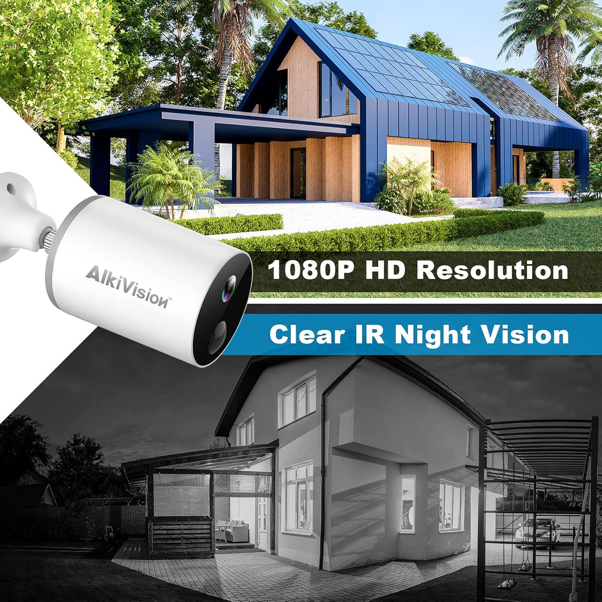 Wireless Outdoor Security Camera with 1080p HD Night Vision and Motion Detection K449