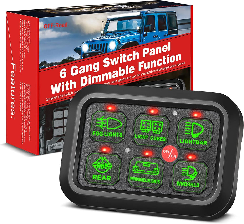 8 Gang Switch Panel with Label Stickers and Harness S75750