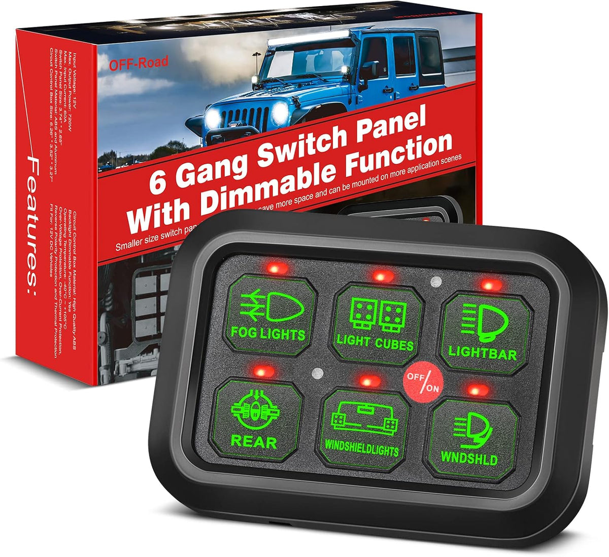 8 Gang Switch Panel with Label Stickers and Harness S75750