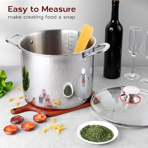 18/10 Stainless Steel 8 Quart Stock Pot with Lid Tri-Ply Induction Pot Y76704