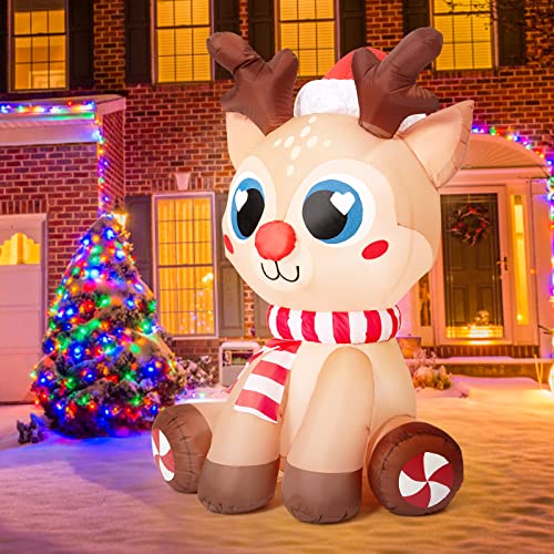 7ft Outdoor Inflatable Snowman Yard Decorations with Led Lights H3463