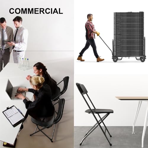 White 10 Pack Plastic Folding Chairs with Steel Frame P8613