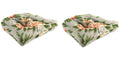 Grey Floral Square Tufted Outdoor Wicker Seat Cushion 2 Pack A336