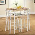 3 Piece Dining Set White/Natural U930