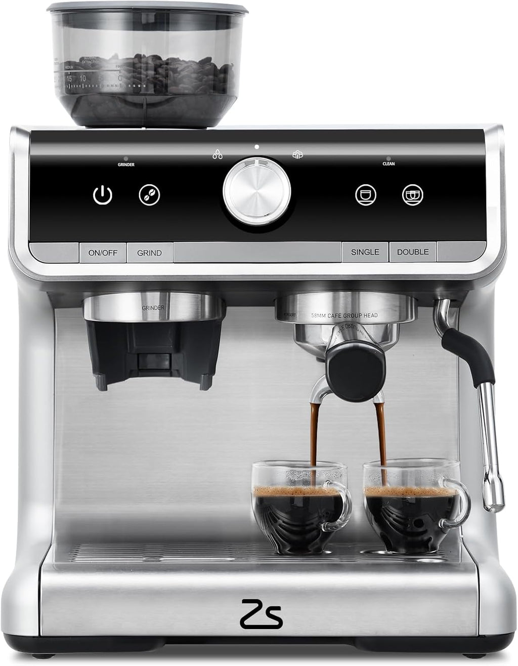 Stainless Steel Espresso Maker 20 Bar Pressure 2.8L Water Tank V41824