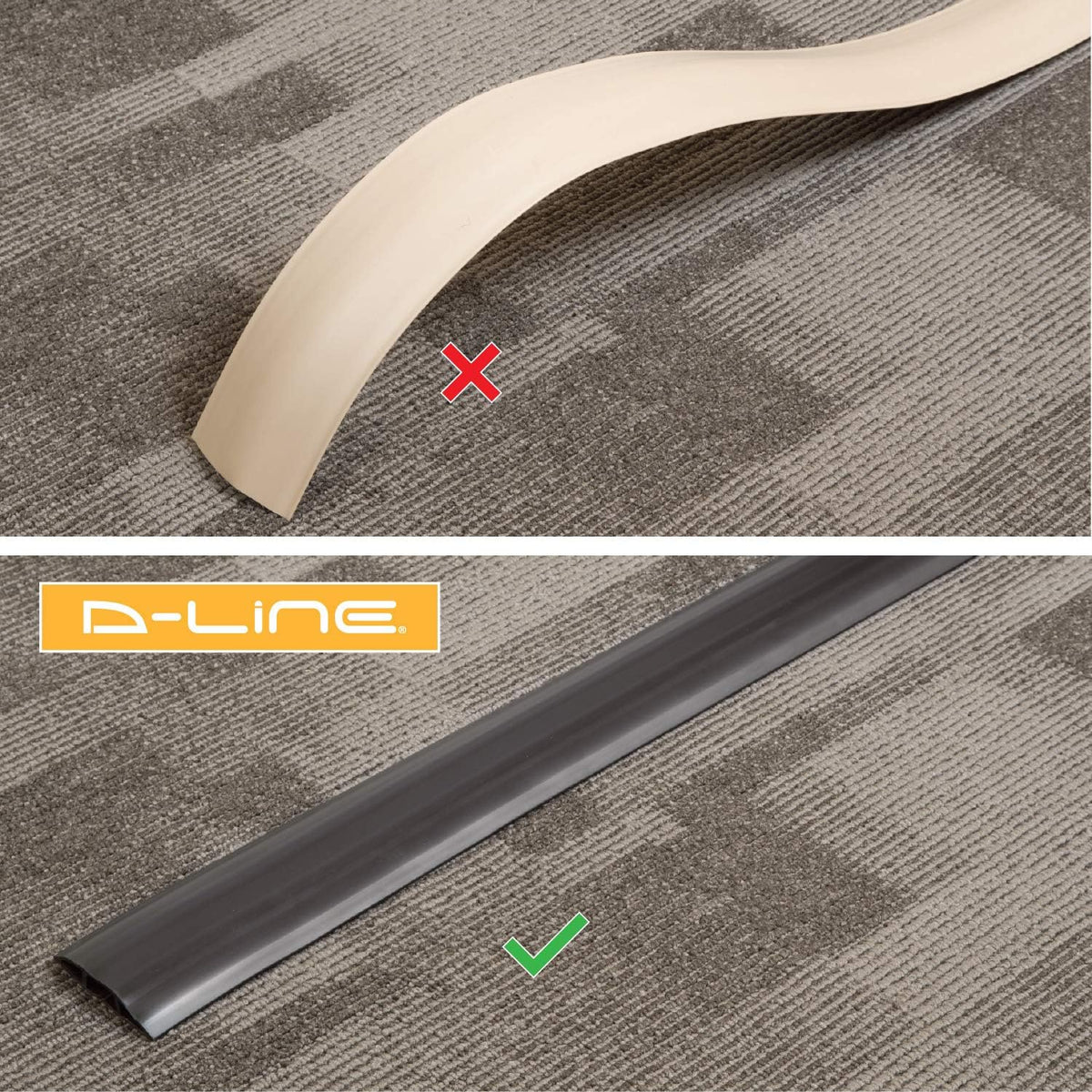 Heavy Duty Linkable Floor Cord Cover 30 Foot Length Black X49673