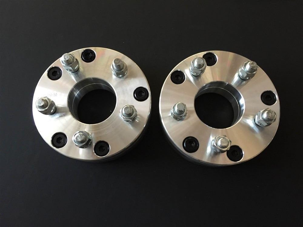 2 Pieces 2" 50mm Conversion Wheel Adapters Bolt Pattern 4x108 to 5x139.7 Center Bore 67.1mm to 78.4mm 12x1.5 Stud J112