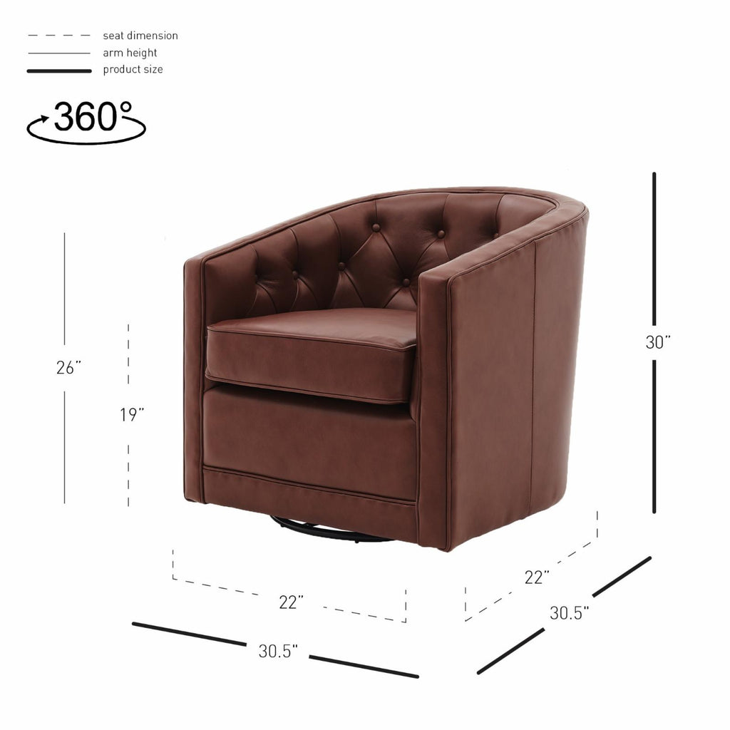 Top Grain Leather Swivel Chair U16865