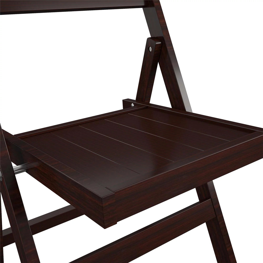 Dark Mahogany Folding Wood Chair, 2-Pack F65003