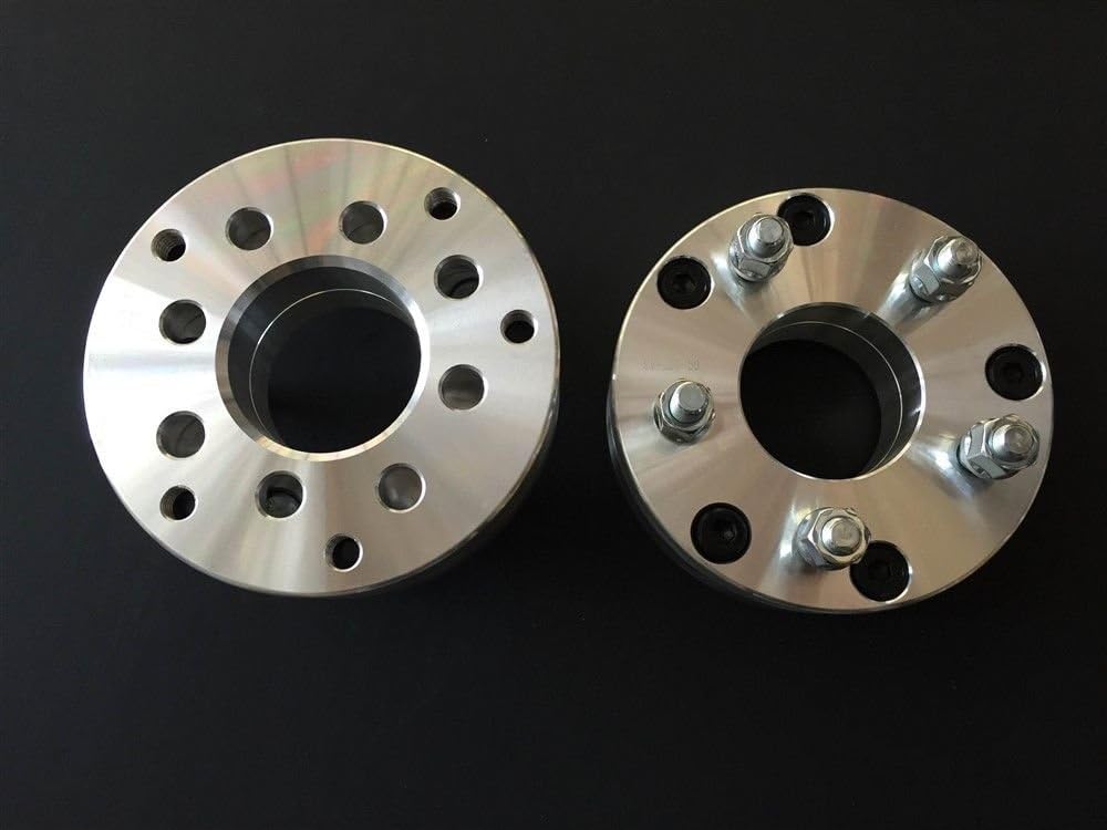2 Pieces 2" 50mm Conversion Wheel Adapters Bolt Pattern 4x108 to 5x139.7 Center Bore 67.1mm to 78.4mm 12x1.5 Stud J112
