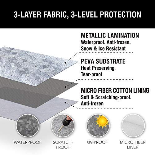 63''x102'' Heavy Duty Car Windshield Cover with Mirror Covers J540