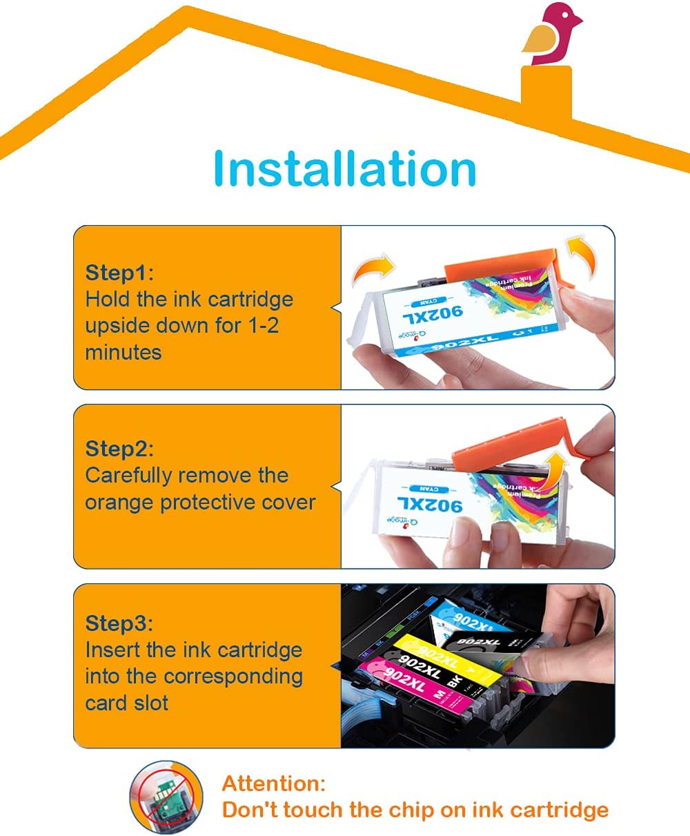 Compatible Ink Cartridge 5 Pack for HP Officejet Pro Printer (2 Black, Cyan, Magenta, Yellow) O114