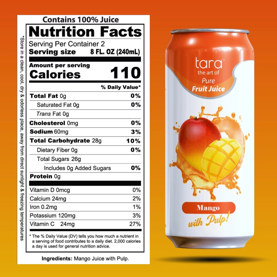 Pure Fruit Juice With Pulp Mango 16.9 fl.oz 12 Pack A407384