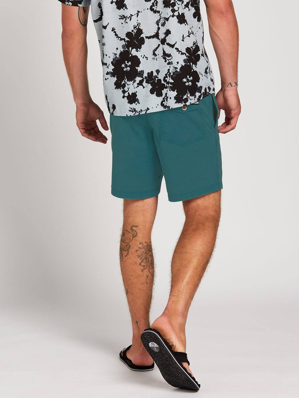 Blue Elastic Waist Shorts V7027