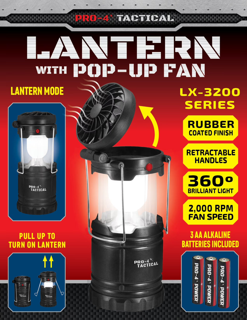 12'' Heavy Duty Camping Tent Fan with 360 Degree Light A79433