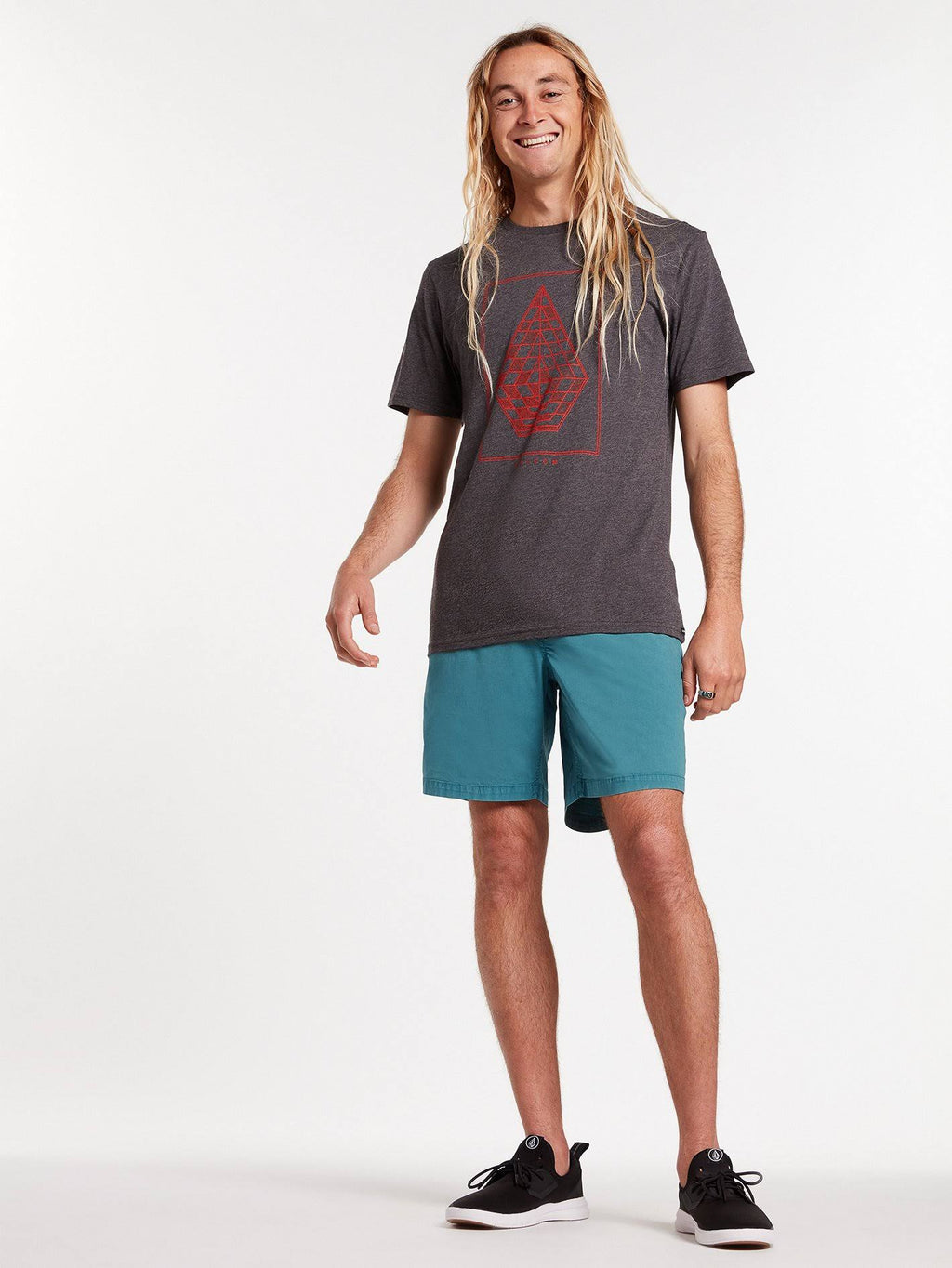 Blue Elastic Waist Shorts V7027