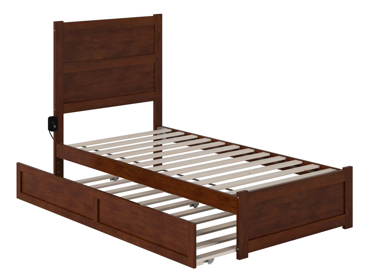Twin Wood Platform Bed with Trundle U19032