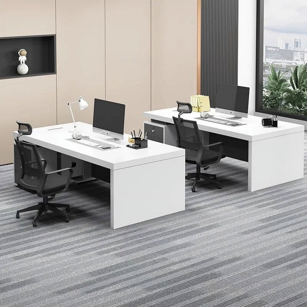 White Office Desk Workstation W678