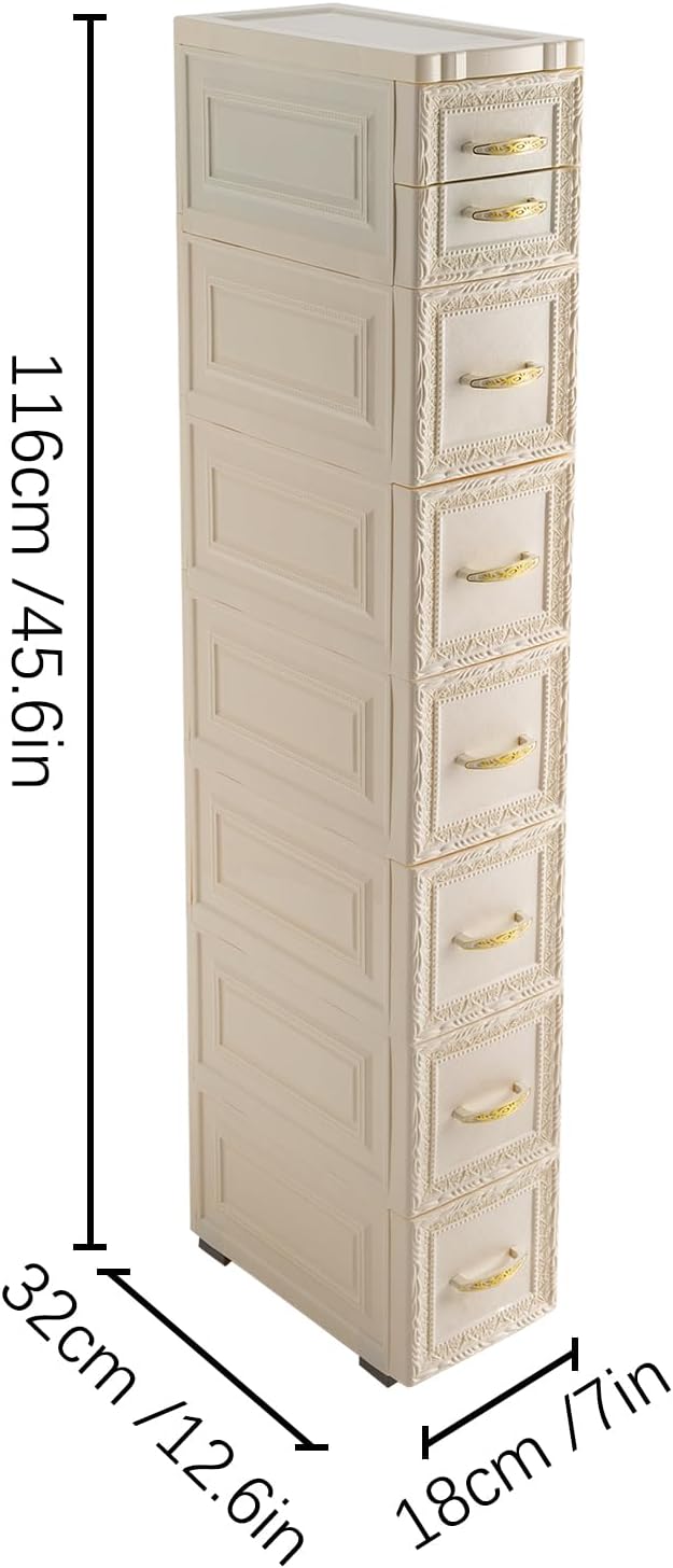 8 Drawer Narrow Storage Cabinet with Pull Handles I301387