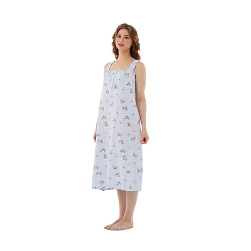 100% Cotton Sleeveless Nightgown F8175