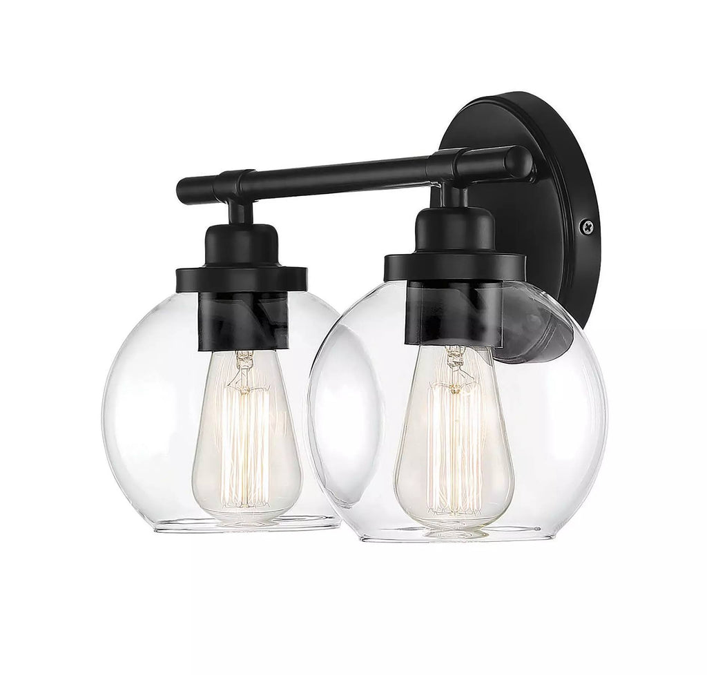 Matte Black 2 Light Bath U1277