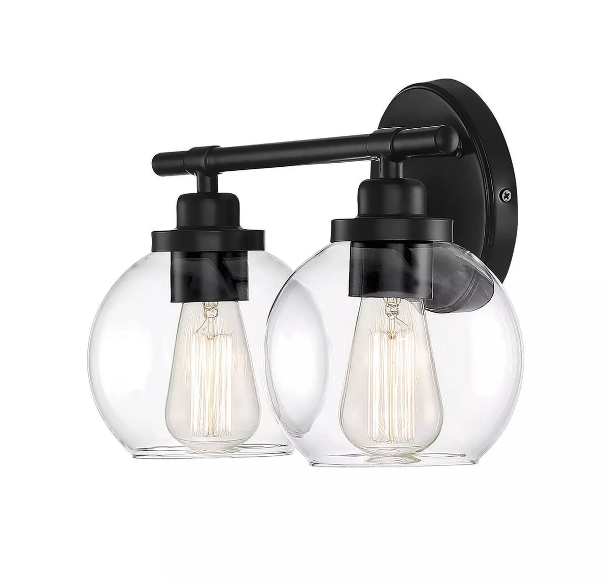Matte Black 2 Light Bath U1277