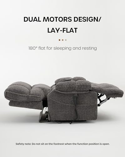 Oversize Power Lift Recliner with Heat & Massage, Cream J126705