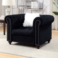 Black Tufted Fabric Chair B751