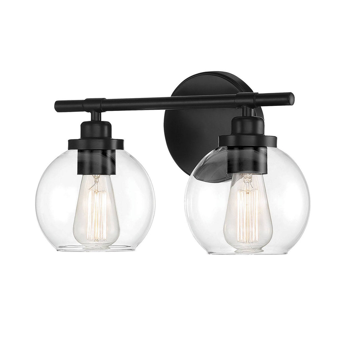 Matte Black 2 Light Bath U1277