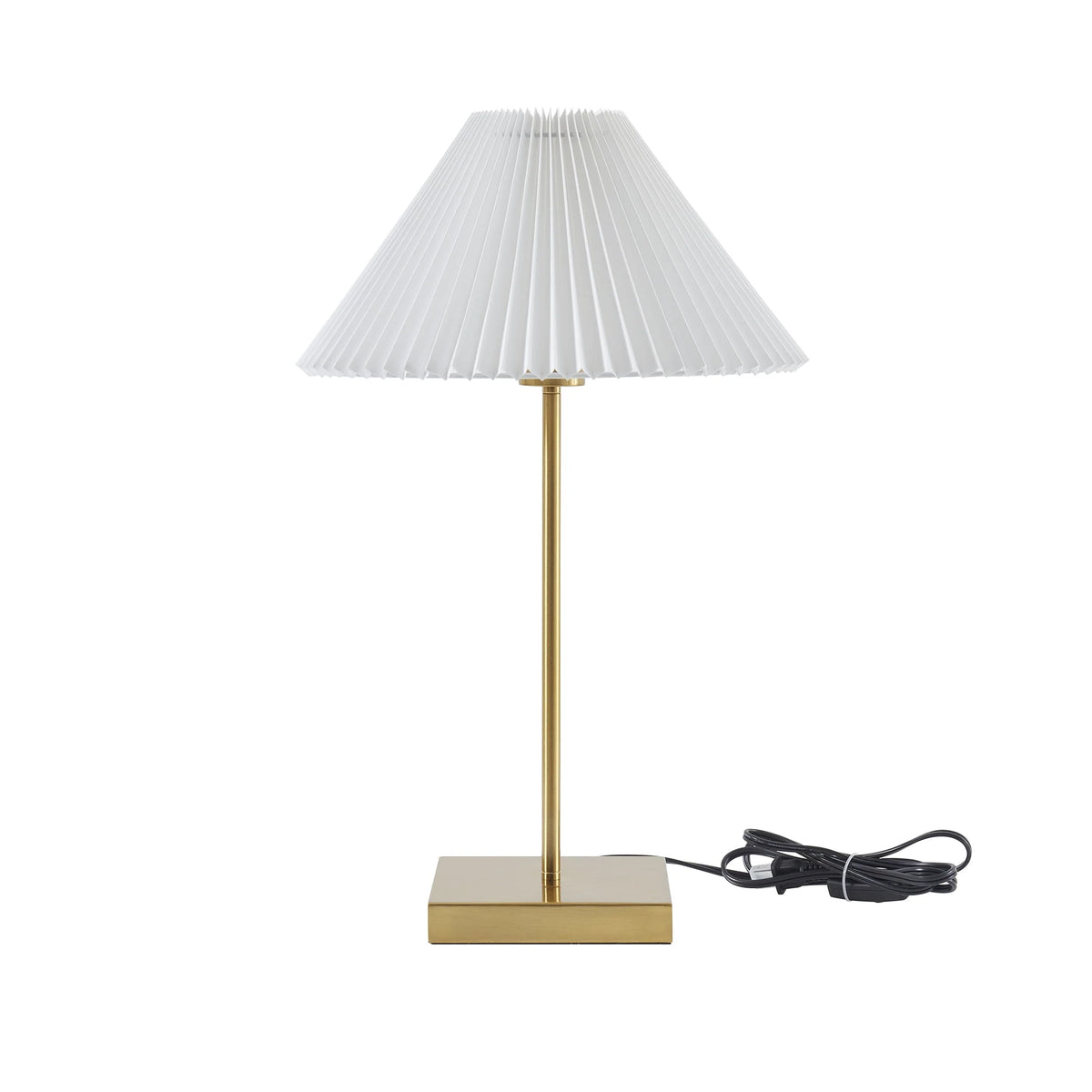Brass Table Lamp with Pleated Shade P8654