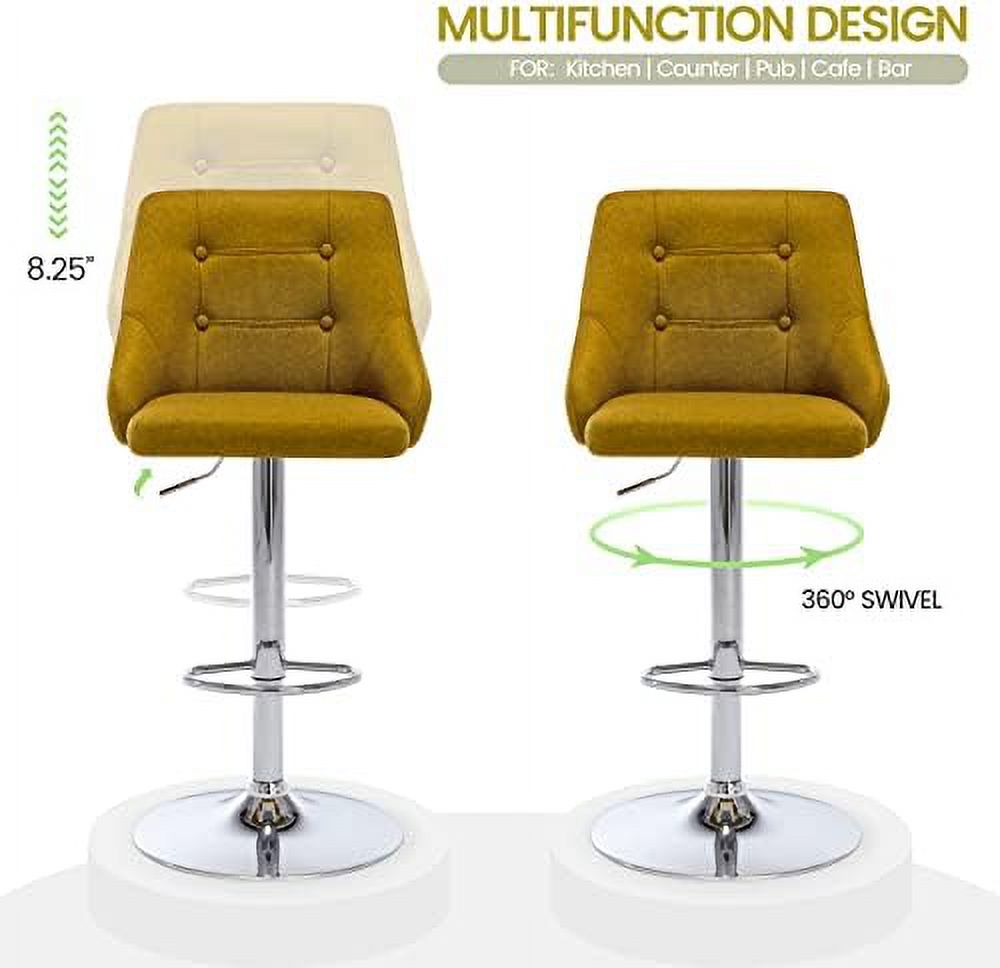 Adjustable Fabric Tufted Swivel Barstool with Back K160137