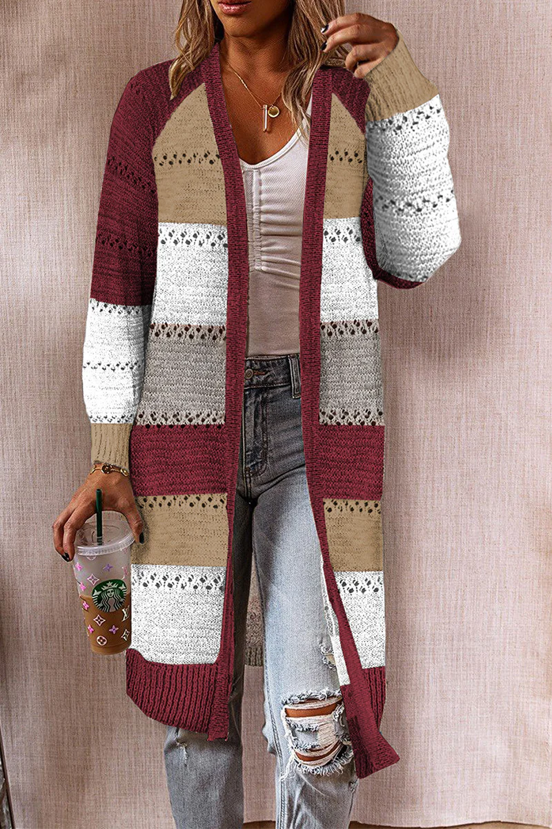 Casual Patchwork Cardigan Outerwear Q88381