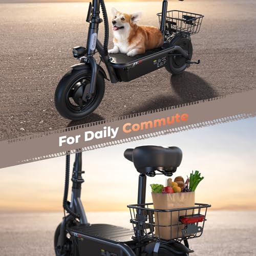Electric Scooter with Seat, 37 Miles Long Range, 28 MPH Top Speed, 14" Pneumatic Tire R224673