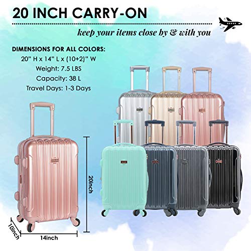 Midnight Blue Hardside Spinner Luggage, Carry-On 20-Inch F3330