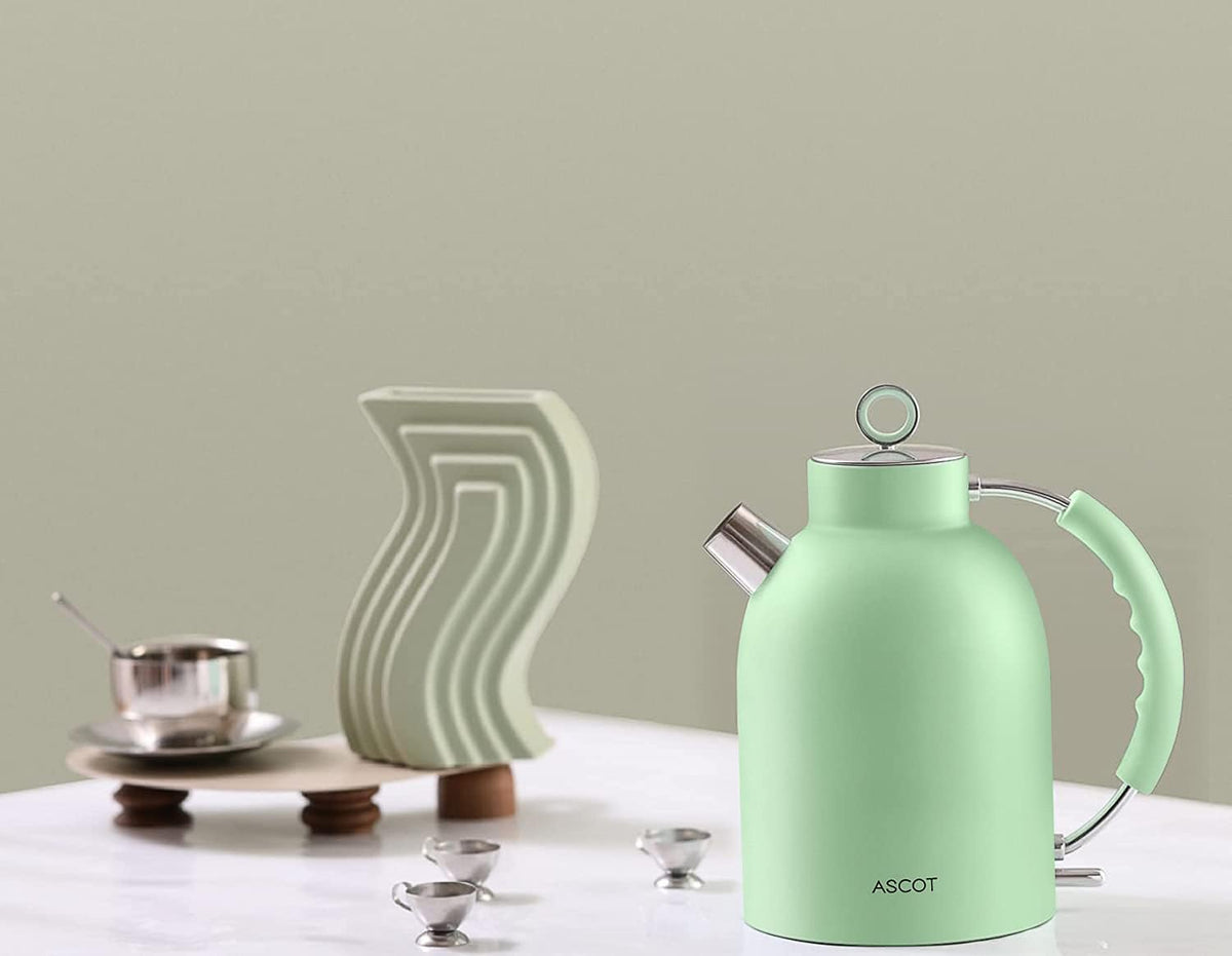 Stainless Steel 1.5L 1500W Retro Electric Kettle Matte Green Y94755