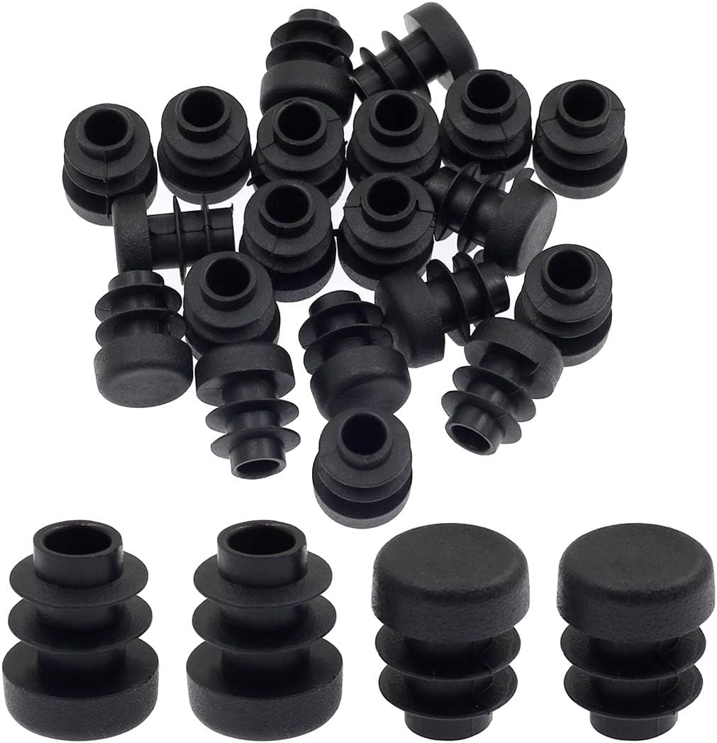 12.5mm Round Black Plastic End Cap Pack of 2 F856