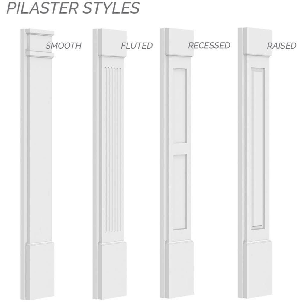 Flat Panel PVC Pilaster with Capital & Base (Pair) C9772