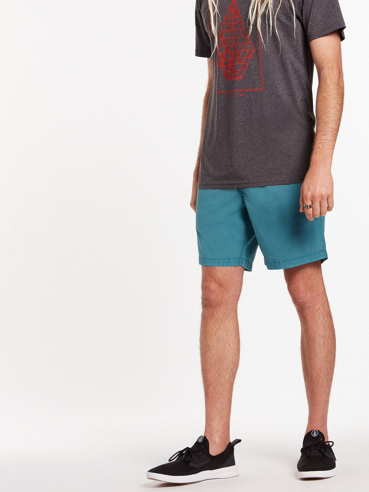 Blue Elastic Waist Shorts V7027