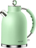 Stainless Steel 1.5L 1500W Retro Electric Kettle Matte Green Y94755