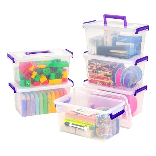 6 Pack Clear Plastic Storage Bins with Lids T790
