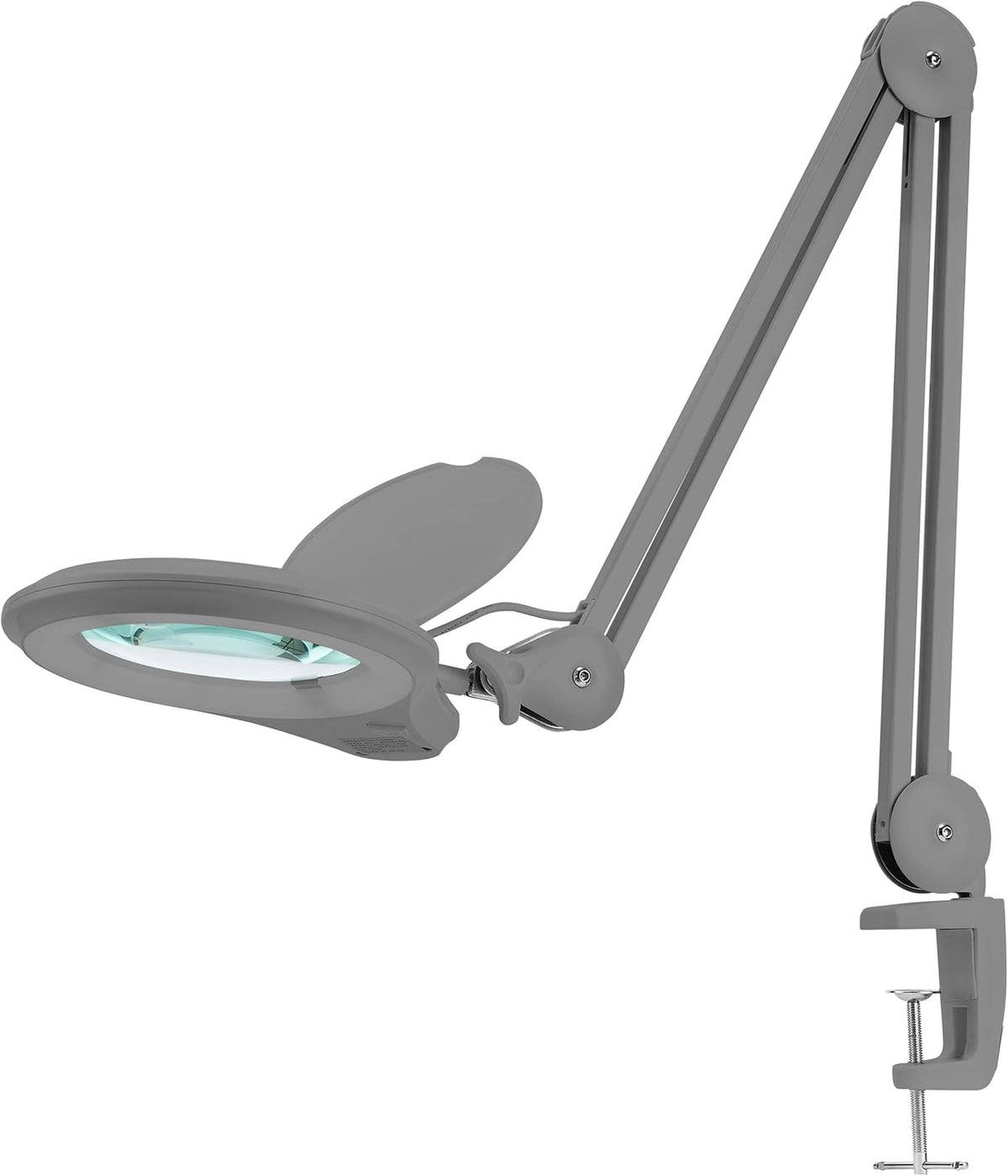1,200 Lumens Dimmable LED Magnifying Lamp with Clamp, 5 Diopter with 20 Diopter, 5 Inches Lens, Gray J1683