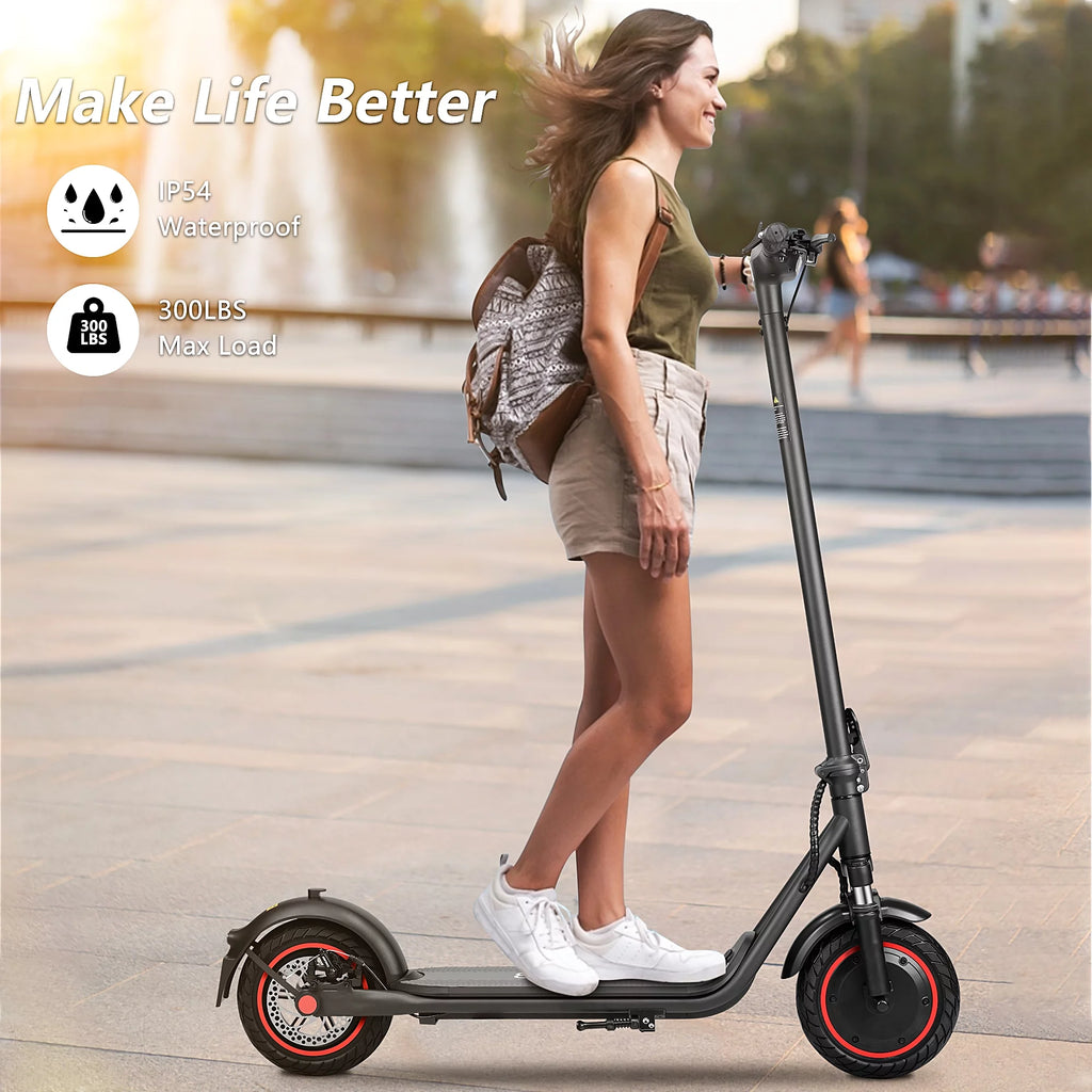 500W Motor 15 MPH 15 Miles Range 10" Solid Tires Folding Electric Scooter B3296