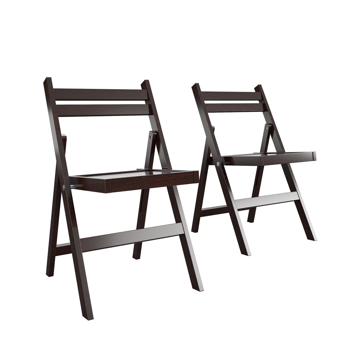 Dark Mahogany Folding Wood Chair, 2-Pack F65003