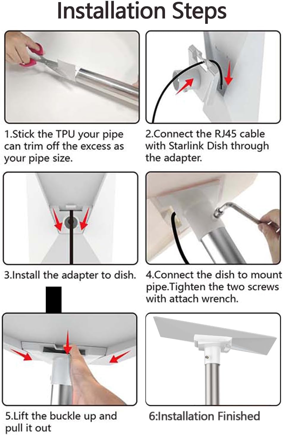 Pipe adapter mount for Starlink Gen 3 N174