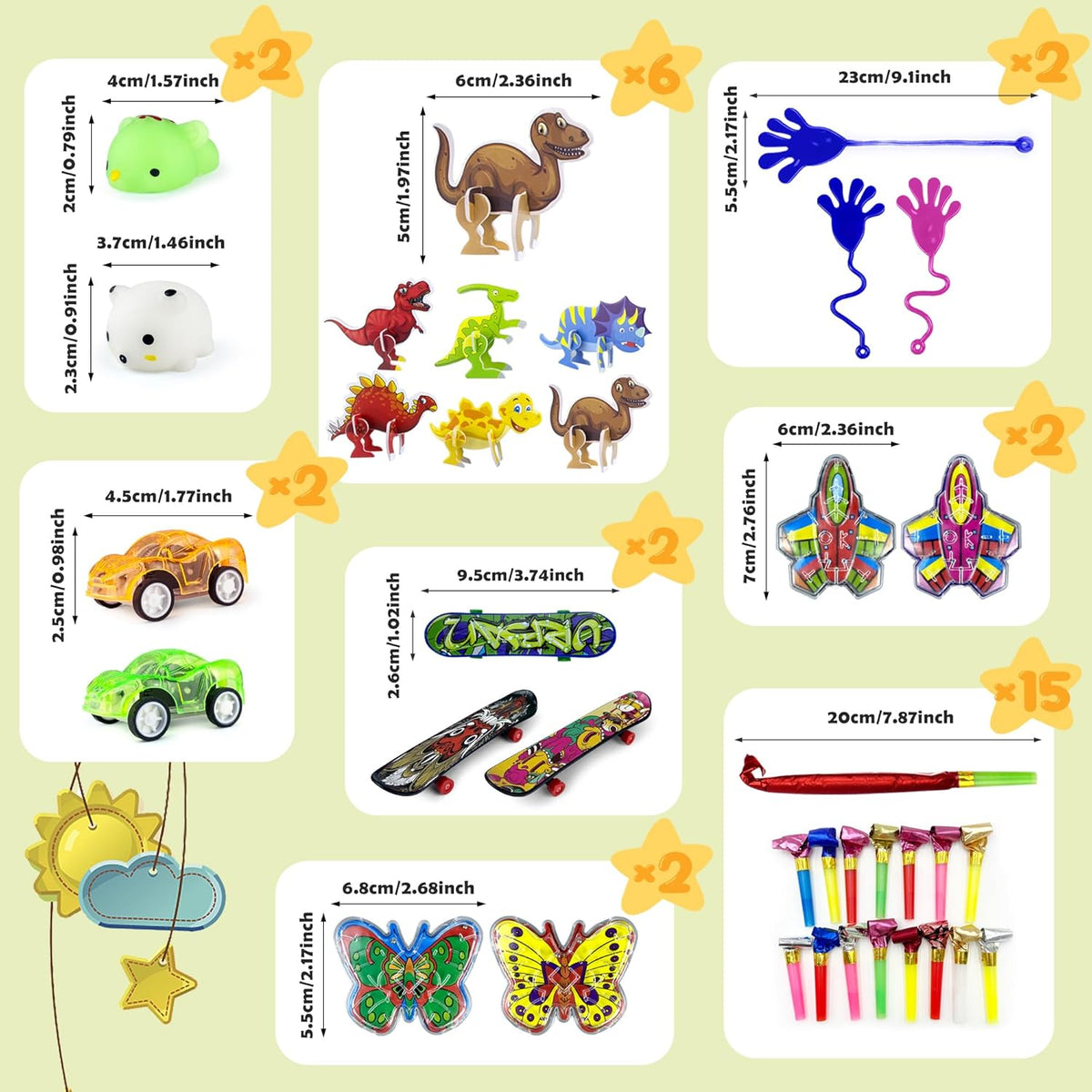 80PCS Party Favors Toy Assortment Bulk Toys T305