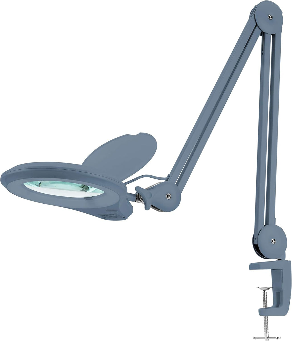 1,200 Lumens Dimmable LED Magnifying Lamp with Clamp, 5 Diopter with 20 Diopter, 5 Inches Lens, Gray J1683