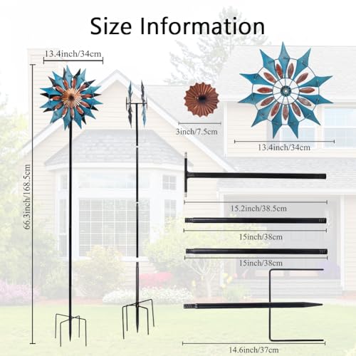 13.4" x 66" Metal Kinetic Wind Spinner S66026