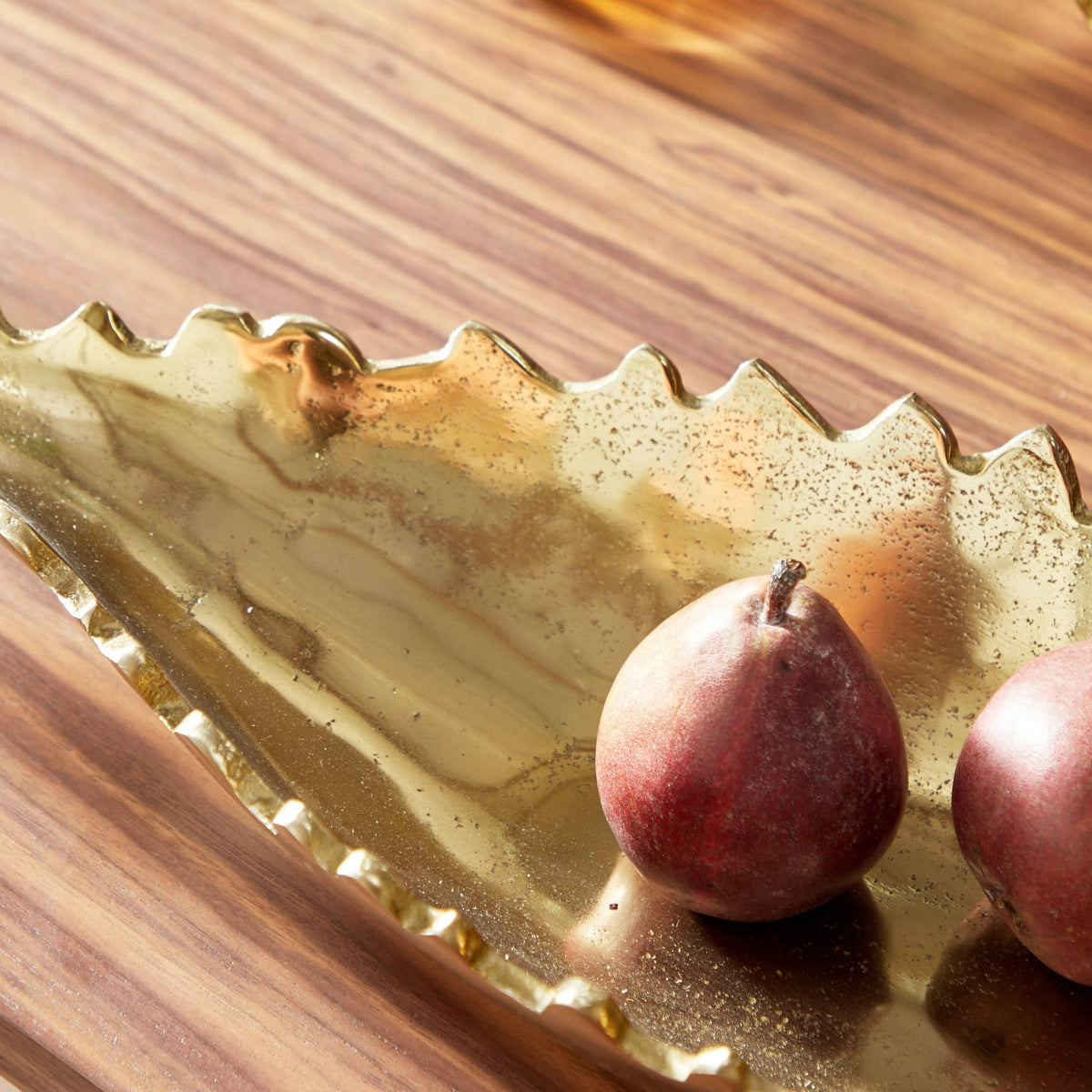 Large Metallic Gold Metal Boat Trays, Set of 3 T3188