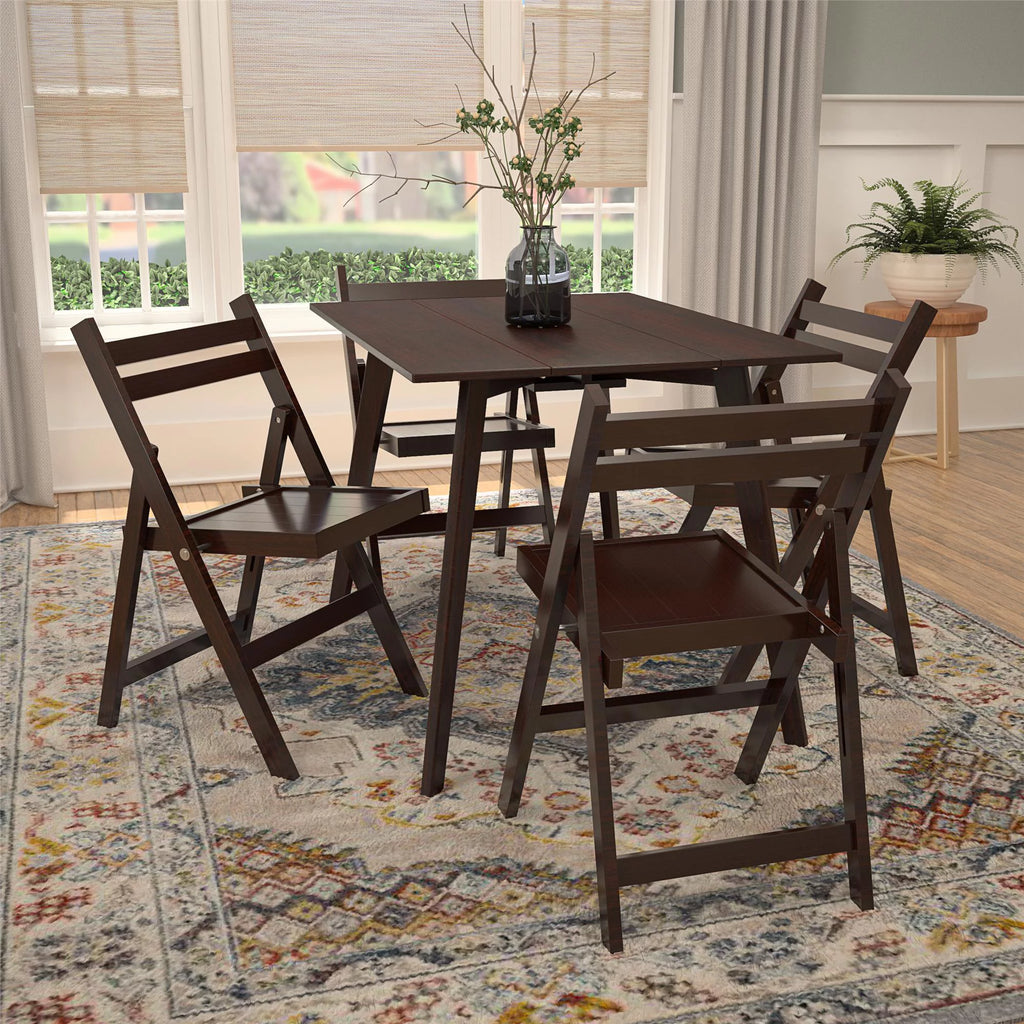 Dark Mahogany Folding Wood Chair, 2-Pack F65003