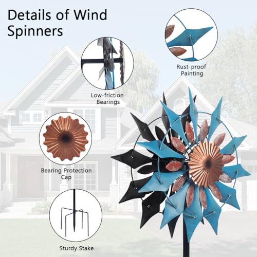 13.4" x 66" Metal Kinetic Wind Spinner S66026